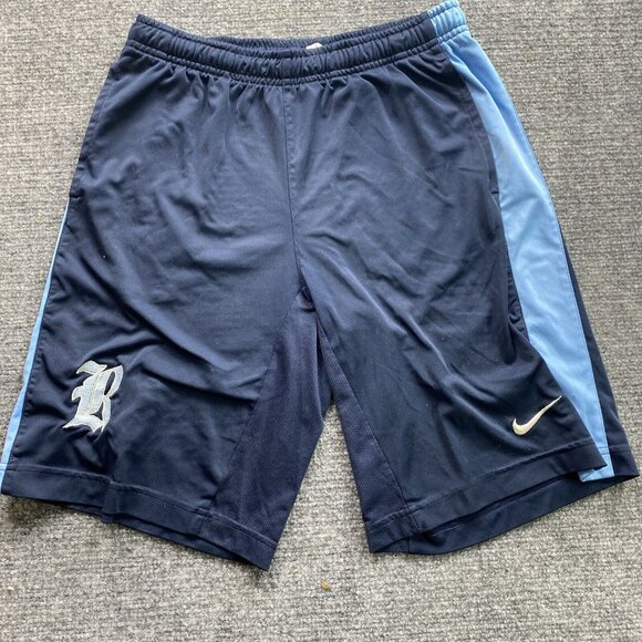 Nike Shorts Women S Blue Drifit Elastic Waist‎ Drawstring Embroidered R Swoosh - Picture 1 of 12